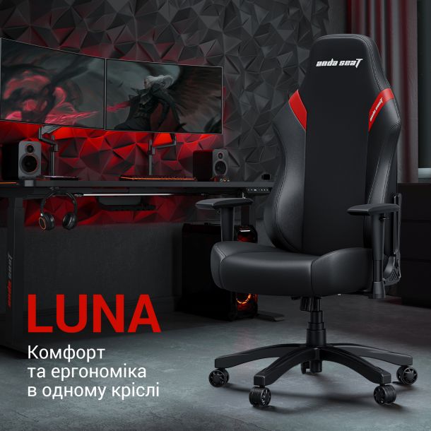 Крісло геймерське Anda Seat Luna L Eco-leather Red (871380164) фото